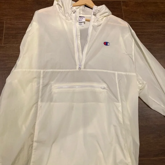 Champion White Hooded Windbreaker - Picture 1 of 2